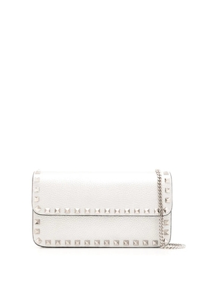 Valentino Garavani Rockstud leather wallet-on-chain - Silver