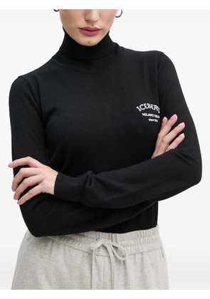Iceberg roll-neck logo-detail sweater - Black