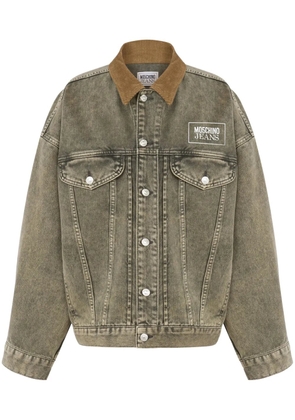 MOSCHINO JEANS logo-print denim jacket - Grey