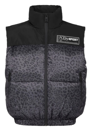 Plein Sport leopard-print gilet - Black