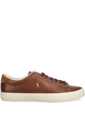Polo Ralph Lauren logo-embroidered leather sneakers - Brown