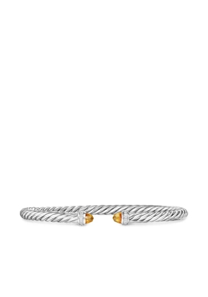 David Yurman sterling silver Cablespira citrine and diamonds bracelet (4mm)