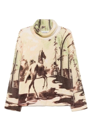 Monse horse-print chunky ribbed jumper - Green