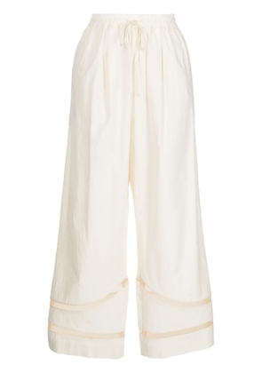 Muller Of Yoshiokubo cut-out cotton track pants - White