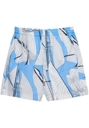 MSGM abstract-print shorts - Blue