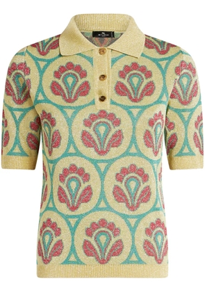 ETRO jacquard knit polo shirt - Yellow