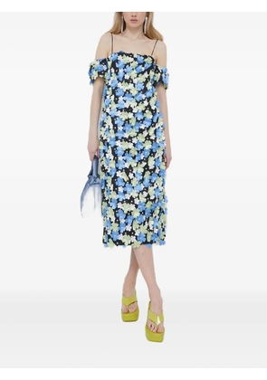 Stine Goya floral-embellished midi dress - Black