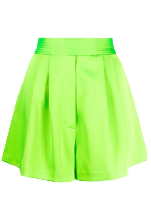 Alex Perry pleated high-waisted shorts - Green