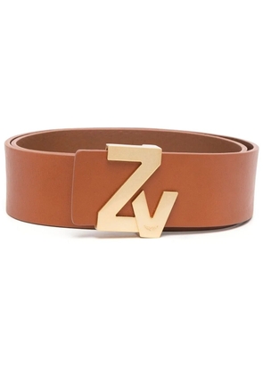 Zadig&Voltaire logo-plaque leather belt - Brown