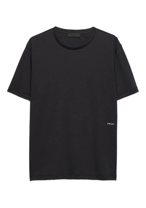Prada logo-embroidered short-sleeve T-shirt - Black