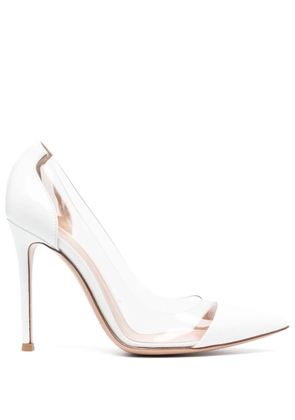 Gianvito Rossi Plexi 105mm patent leather pumps - White