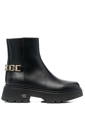 Baldinini logo chain-embellished ankle boots - Black
