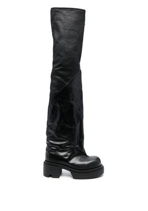 Rick Owens Bogun 78mm leather flared boots - Black