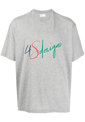 4SDESIGNS logo-print short-sleeve T-shirt - Grey