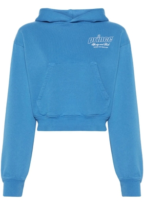 Sporty & Rich logo-printed cropped hoodie - Blue