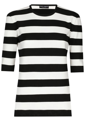 Dolce & Gabbana crew-neck striped top - Black