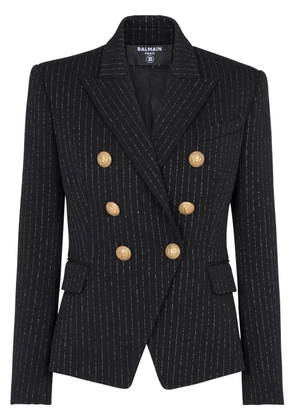 Balmain lurex-detail double-breasted blazer - Black
