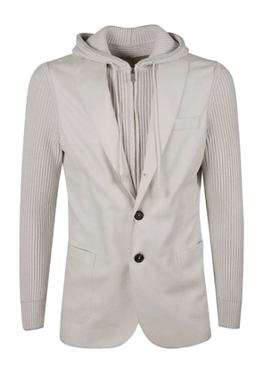 Eleventy panelled hooded jacket - Neutrals