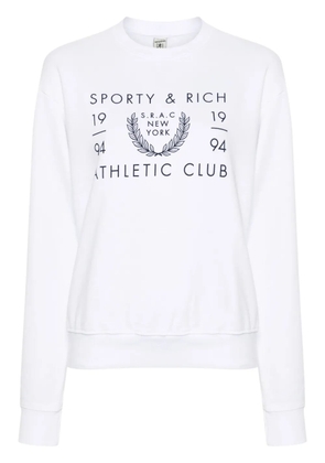 Sporty & Rich SRAC logo-print cotton sweatshirt - White