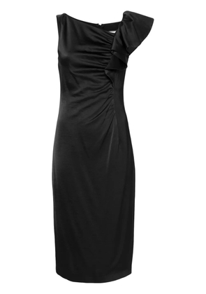NISSA ruffled satin midi dress - Black