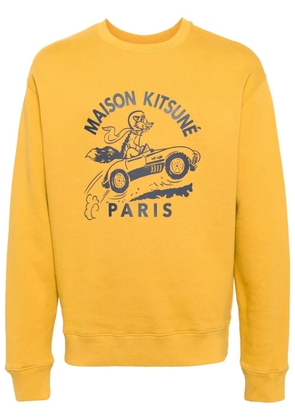 Maison Kitsuné Racing Fox cotton sweatshirt - Yellow