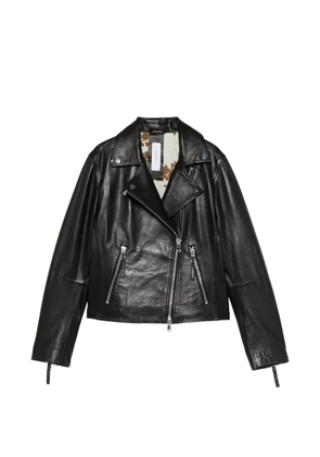 BULLY zip lambskin jacket - Black