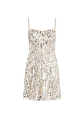 Jenny Packham sequin-embelished mini dress - Silver