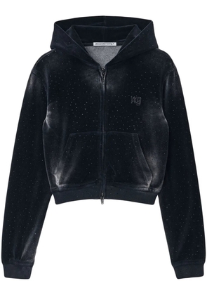 Alexander Wang clear bead hotfix hoodie - Grey
