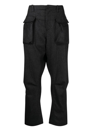 The Power For The People flap-pocket straight-leg trousers - Black
