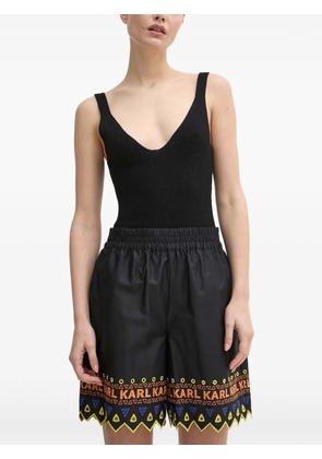 Karl Lagerfeld logo-trim shorts - Black
