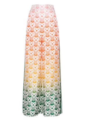 Casablanca Heart Monogram silk trousers - Orange