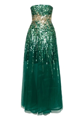 Saiid Kobeisy embroidered strapless dress - Green