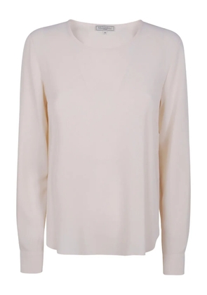 Antonelli long-sleeve silk T-shirt - Neutrals