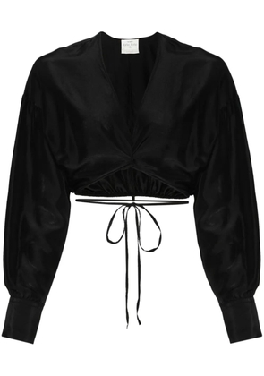Forte Forte cropped silk blouse - Black
