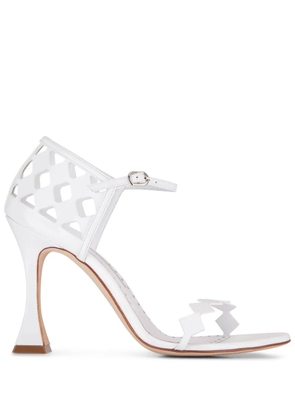 Manolo Blahnik cut out leather sandals - White