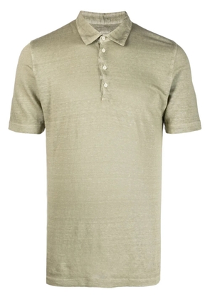 120% Lino classic collar linen polo shirt - Green