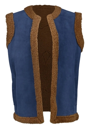 PAULA shearling embroidered vest - Blue