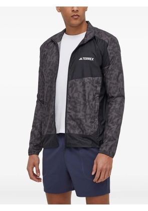 adidas abstract-print zip-up jacket - Grey