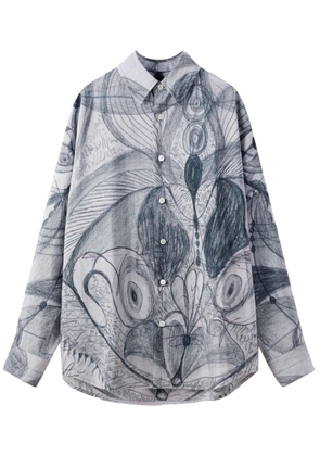 LEMAIRE Angkasapura button-up silk shirt - Grey