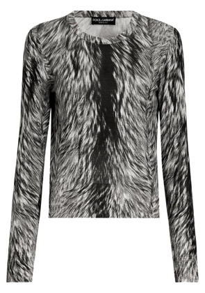 Dolce & Gabbana fur-print blouse - Black