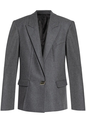 The Attico single-button wool-blend blazer - Grey