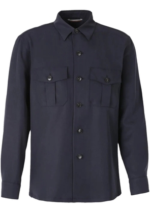 Canali button-up overshirt - Blue