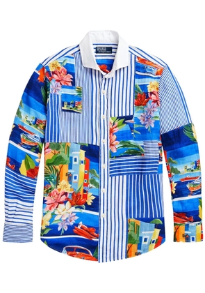 Polo Ralph Lauren patchwork striped linen shirt - Blue