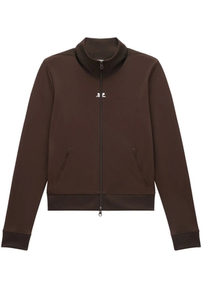 Courrèges embroidered-logo tracksuit jacket - Brown