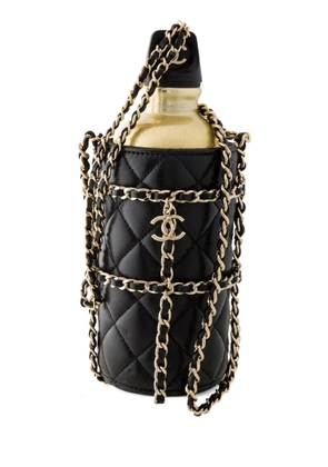 CHANEL Pre-Owned 2019 CC leather water-bottle bag - Black