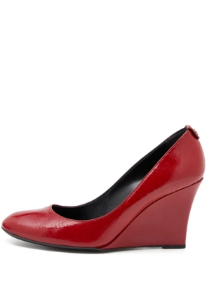 Gucci Pre-Owned 125mm leather wedge pumps - Red