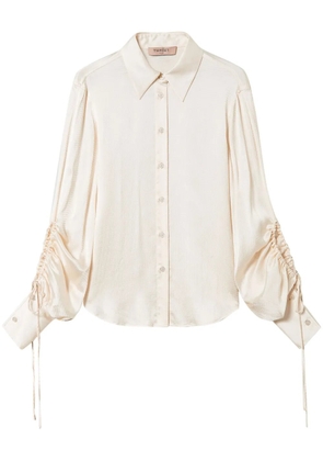 TWINSET cut-out detailing satin shirt - Neutrals