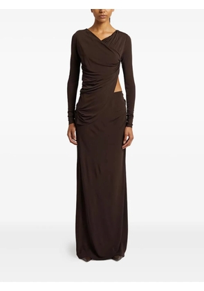 Christopher Esber cut-out draped maxi dress - Brown