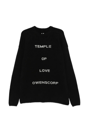 Rick Owens crew-neck letter-intarsia sweater - Black