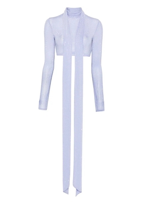 Alex Perry long-sleeve scarf crop top - Purple